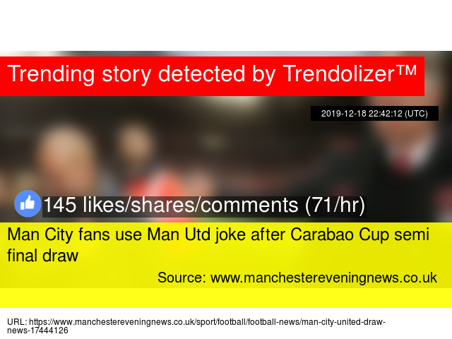 Man City Fans Use Man Utd Joke After Carabao Cup Semi Final Draw